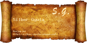 Silber Gyula névjegykártya